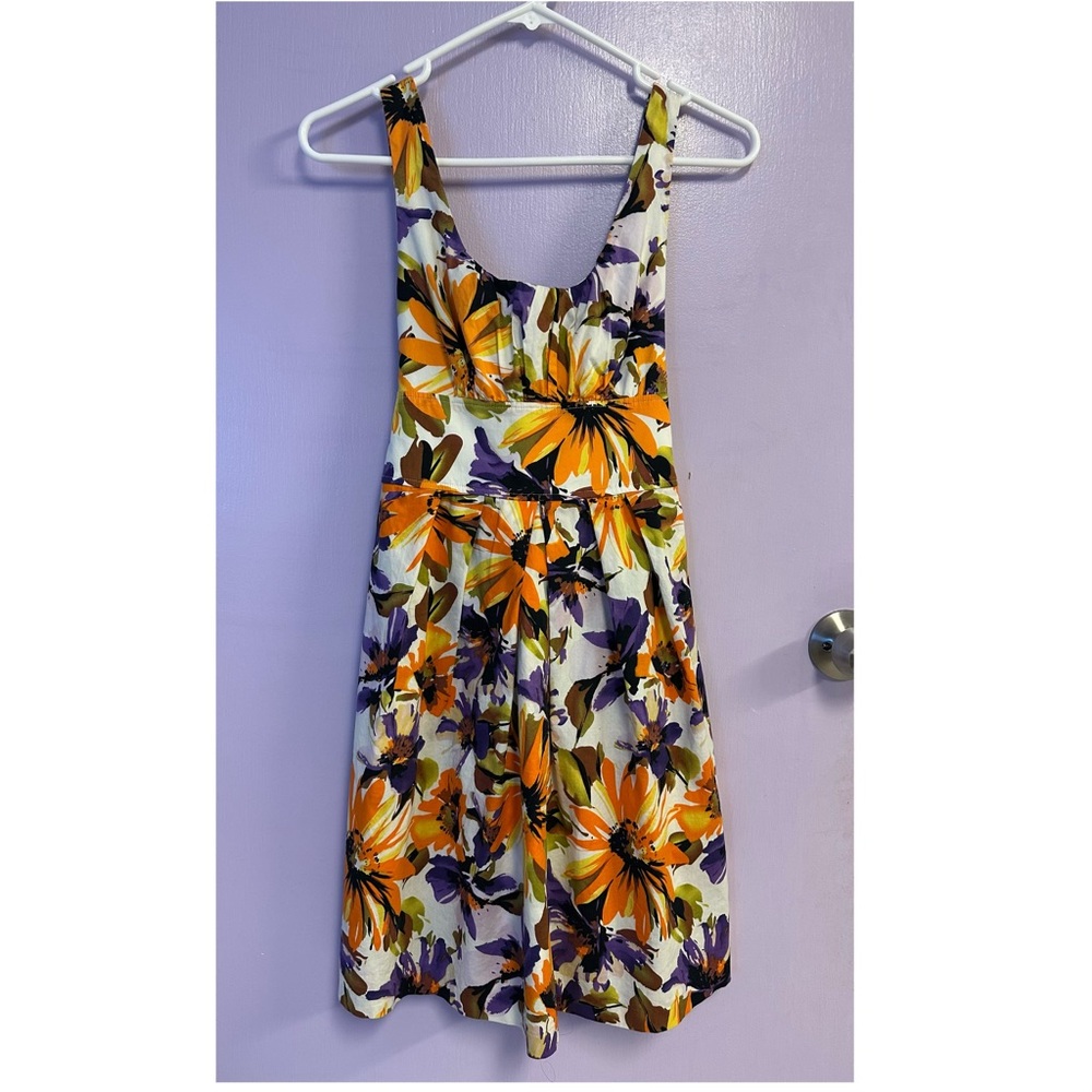 XOXO Fit & Flare Floral Dress Sleeveless Tie Lined Juniors Size 3